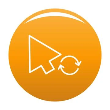 Arrow cursor loading icon vector orange Illustrazione stock