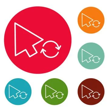 Arrow cursor loading icons circle set Stock Illustration