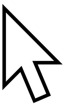 Arrow cursor. Mouse pointer black line icon Illustrazione stock