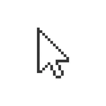 Arrow cursor pointer in flat pixel style. Web icon. Point button. Vector is.. 스톡 일러스트