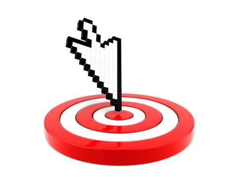 Arrow cursor pointing at target Stock Illustration