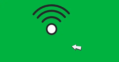 Arrow cursor pointing to wireless signal icon on transparent canvas showing tech Stock Footage 317669529