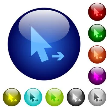 Arrow cursor right solid color glass buttons イラスト素材