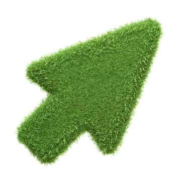 An arrow cursor symbol crafted from dense green grass Stock Illustration