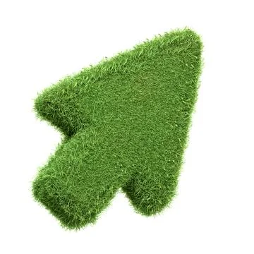 An arrow cursor symbol crafted from dense green grass Stock Illustration