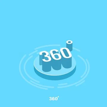 Arrow curved into a circle 360 degrees, isometric image 库存插图