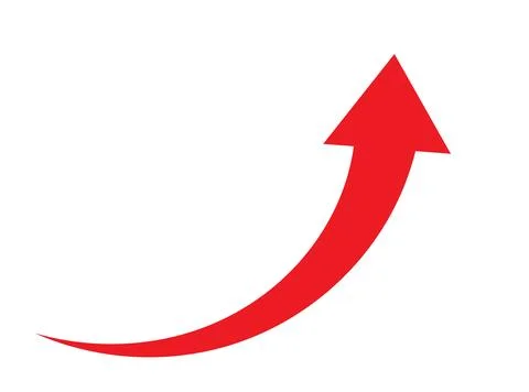 Arrow curved graph design element free hand drawing vector illustration Stock Illustration