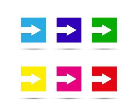 The arrow is cut from a Square. Color set of elements. Stock Illustration