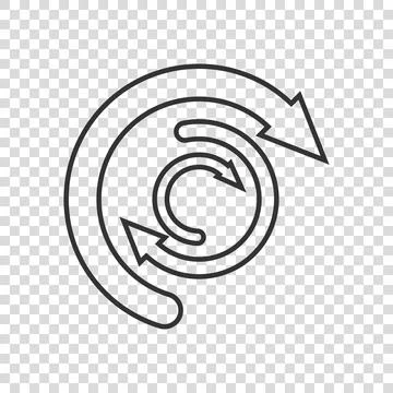 Arrow cycle icon in flat style. Recycle eco vector illustration on white isol 스톡 일러스트