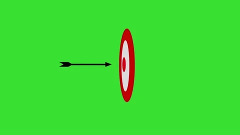 Arrow Dart Hitting Target On Green Screen Animation. Precision and Accuracy. Stock Footage 313371276