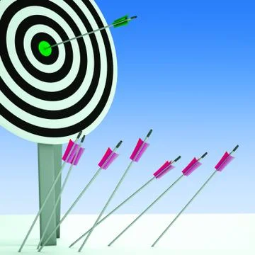 Arrow on dartboard showing efficiency Stockillustratie