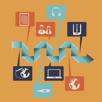 Arrow design over white background vector illustration Ilustración de archivo