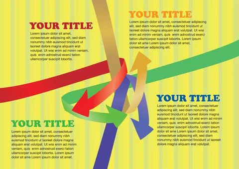 Arrow Design Page Layout on Yellow Background Stock Illustration