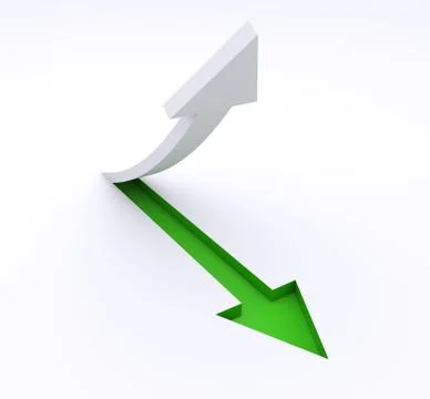 Arrow detached from the ground is rising Stock Illustration