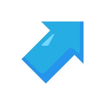 Arrow diagonal direction up right growth flat vector icon Illustrazione stock