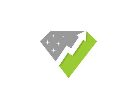 Arrow up in the diamond gem logo Stock Illustration