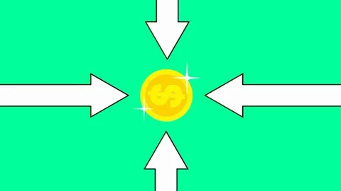 Arrow direction animation to money Stock Footage 241306106
