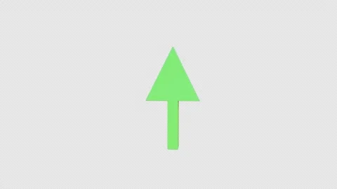 Arrow up direction animation sign icon 3d animation video with alpha channel Stock Footage 302988949