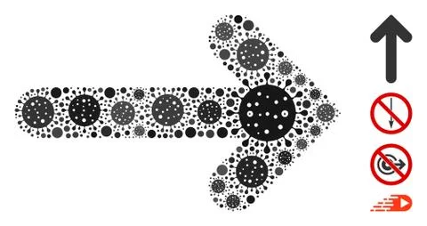 Arrow Direction Collage of CoronaVirus Elements Stock Illustration
