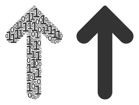 Arrow Direction Composition of Binary Digits Illustrazione stock