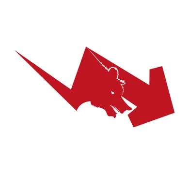 Arrow direction decrease bear profit icon. Vector graphic Stock Illustration