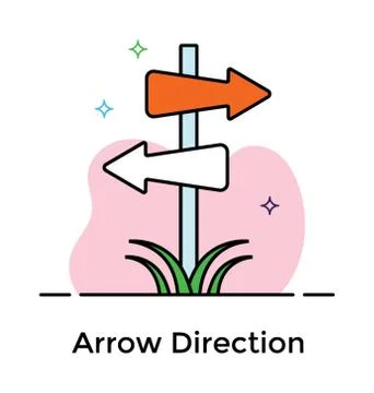 Arrow direction design, flat icon Stock Illustration