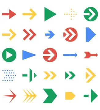 Arrow Direction Design Vector Logo Icon Set or Illustration. Editable stroke Stock Illustration