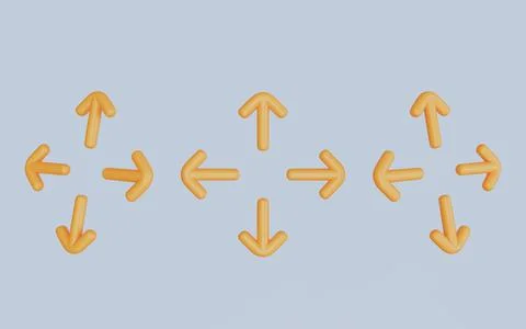 Arrow direction icon for user interface web design symbol 3d illustration Stock Illustration