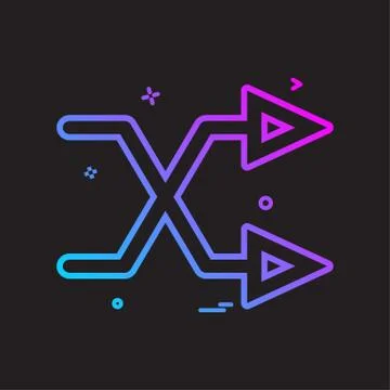 Arrow direction intersecting right two icon vector design イラスト素材