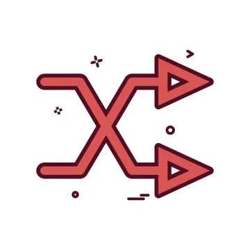 Arrow direction intersecting right two icon vector design Stock Illustration