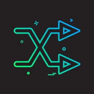 Arrow direction intersecting right two icon vector design イラスト素材