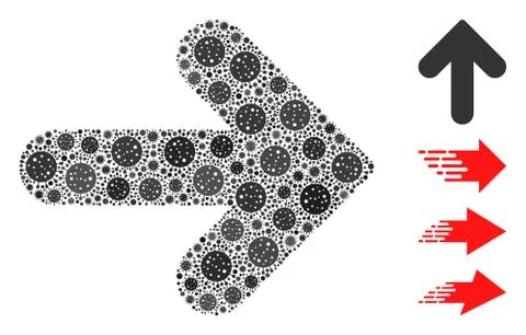 Arrow Direction Mosaic of CoronaVirus Elements Stock Illustration