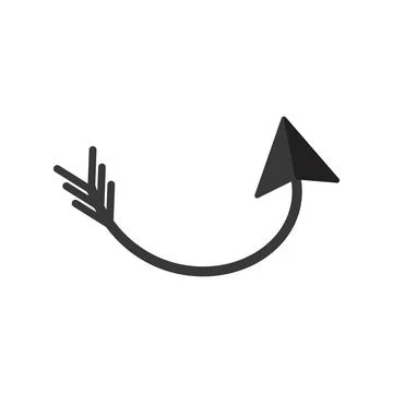 Arrow direction of movement, black arrow pointer landmark. Vector element 库存插图
