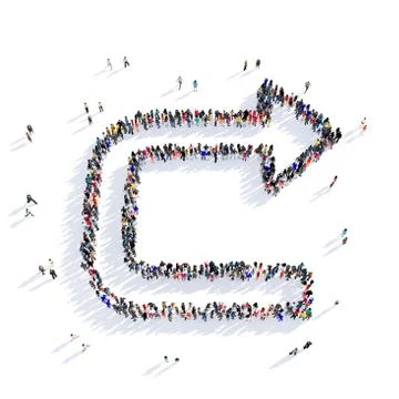 Arrow direction shape icon 3D rendering Stock Illustration