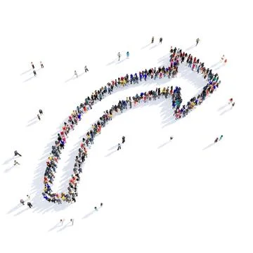 Arrow direction shape icon 3D rendering Stock Illustration