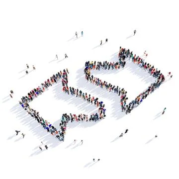 Arrow direction shape icon 3D rendering Stock Illustration