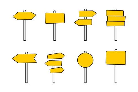 Arrow direction signboard vector. Direction road sign post with arrow. Sign.. Stockillustratie