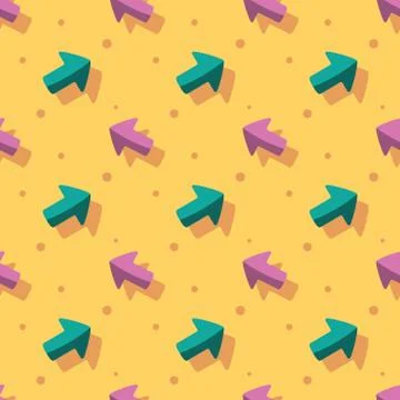 Arrow Direction Symbol Cute Style Seamless Background Stock Illustration