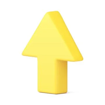 Up arrow directional navigation pointer upward cursor isometric badge 3d icon イラスト素材