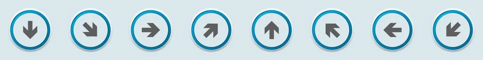 Arrow dirrection button label sign set illustration Stock Illustration