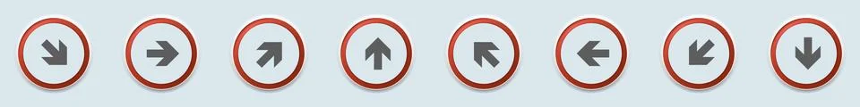 Arrow dirrection button label sign set illustration Stock Illustration