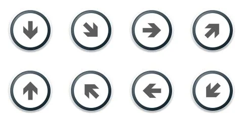 Arrow dirrection button label sign set illustration Stock Illustration