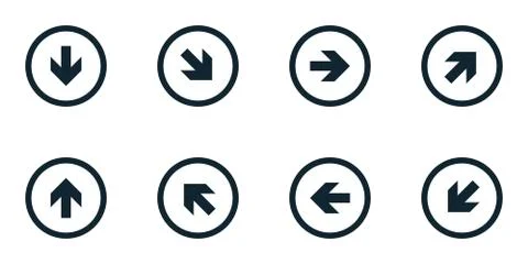 Arrow dirrection button label sign set illustration Stock Illustration