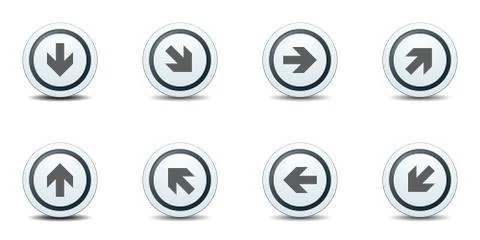 Arrow dirrection button label sign set illustration Stock Illustration