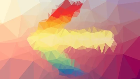 Arrow dissolving strange tessellated looping animated polygons Stock Footage 109238680