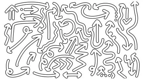 Arrow doodle collection Stock Illustration