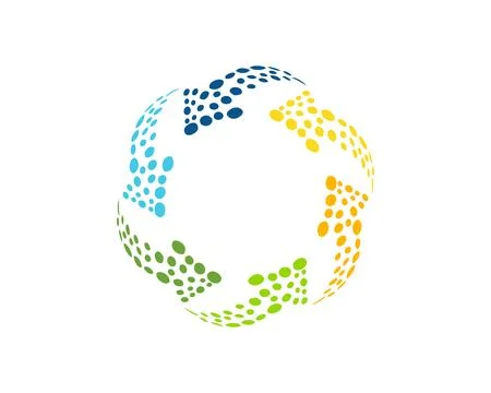 Arrow dot vortex energy logo Stockillustratie