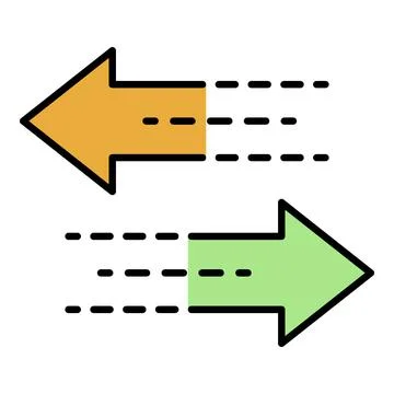 Arrow double direction icon color outline vector Stock Illustration