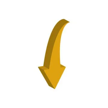 Arrow down 3d style icon Stock Illustration