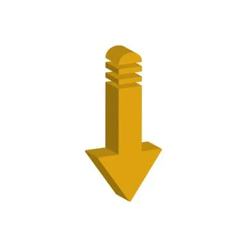 Arrow down 3d style icon Stock Illustration